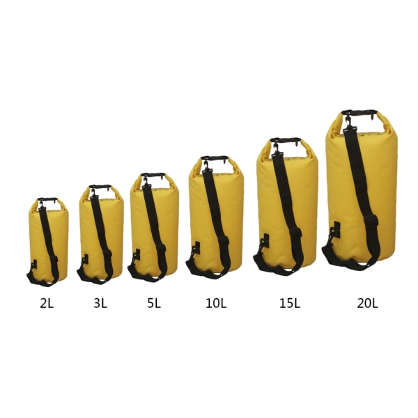 Tørr ryggsekk Vanntett flytende bag Roll Top Bag for kajakk rafting Svømming utendørs utstyr Tørr bag /3L/5L/10L/15L/20L - Perfet Yellow - 2L 2L