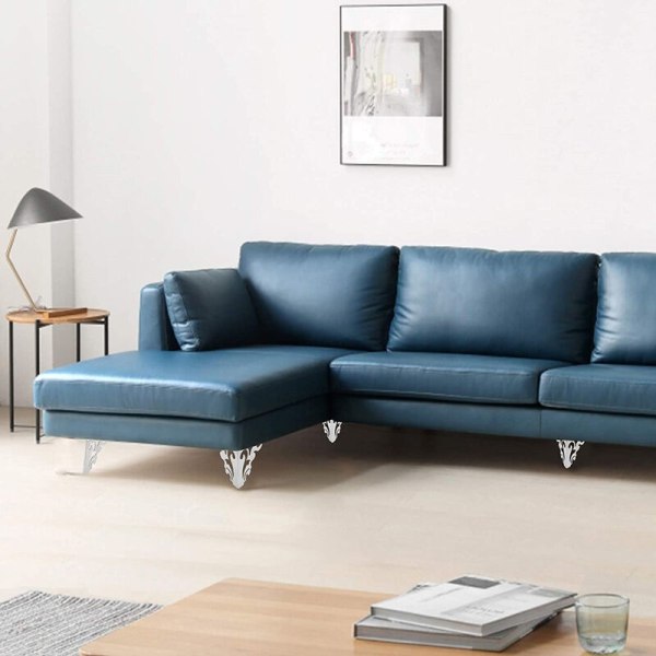 4 metal udskårne sofaben med skruer til sofaskabe