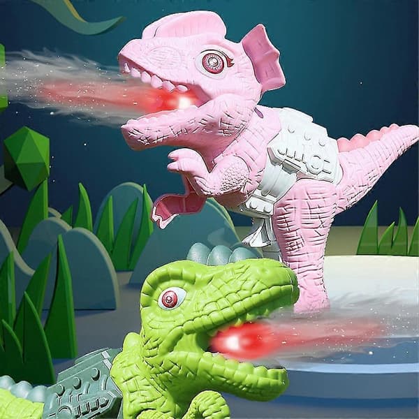 Ildspydende Dinosaur Skydespil Damp Lys Brølende Lyd Drage Børnelegetøj Gave Half Magic-Perfet E Requires two batteries