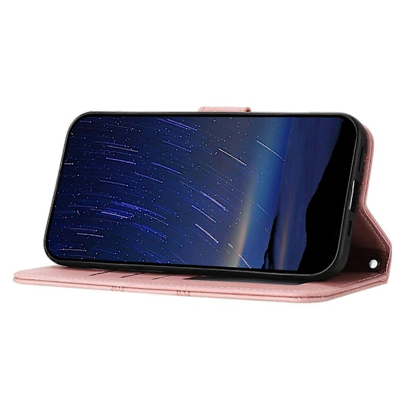 Kompatibel med Xiaomi 15 Ultra Lommebokdeksel i hudvennlig lær med trykk - Rød-Perfet Pink