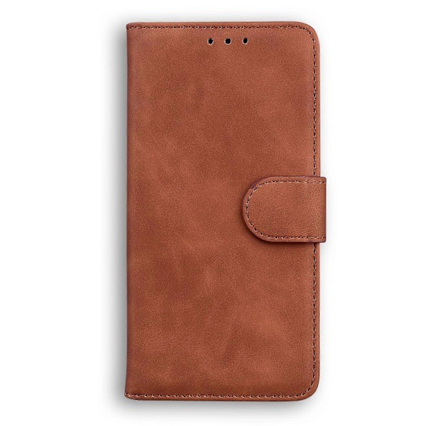 Yhteensopiva Huawei P20 kanssa, ihon tuntuinen, puhdasvärinen, läppä nahkainen puhelinkotelo - Perfet Brown