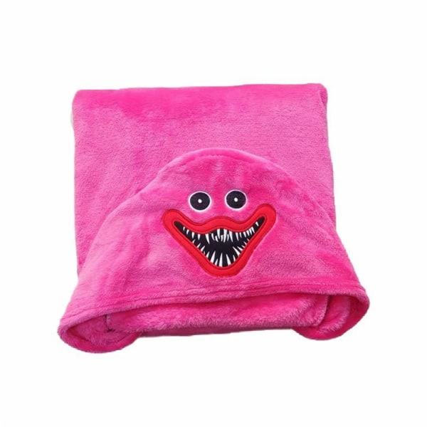 Valmue Legetid Huggy Wuggy-tema, hætte, plys-filt-kappe til børn - Perfet Pink
