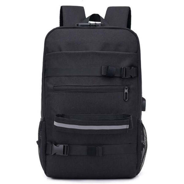 Rygsæk laptoptaske med USB-opladningsport, multifunktionel rejsetaske og holdbar rygsæk sort - Perfet