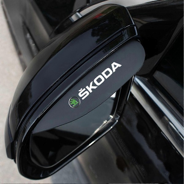 Bil Bakspeil Regnbeskyttelse Vanntett Anti-Regnskjold Universell Passform Forbedret Sikt-Perfekt SKODA