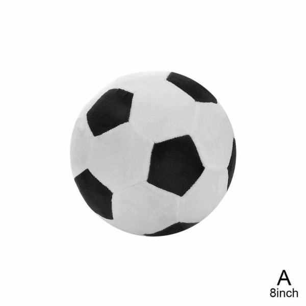 fotboll Sport Ball Kastkudde fylld mjuk plysch leksak för småbarn - Perfet black+whiteA S