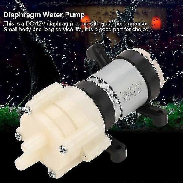 12V mini elektrisk membranvandpumpe - 1,5-2L/min output - perfekt