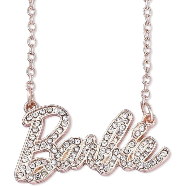 Barbie Crystal Script logotyp halsband-perfet Rose Gold