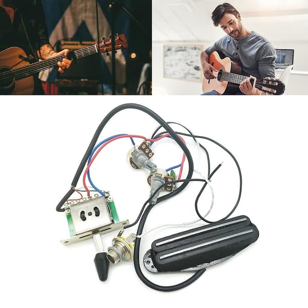 1 ton 1 Volym 3-vägs Switch 1 Jack Kompatibel med Elektrisk Gitarr Förkopplad Kabelhärva - Perfekt