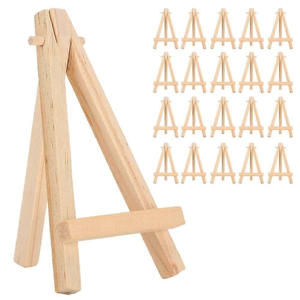 20 stk. Mini Træ A-Ramme Staffeli Kunstvare Display Tripod Stand til Dekoration Udstilling - Perfekt