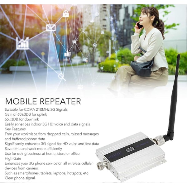 4G GSM Signalförstärkare 900 MHz Repeater 2G 3G 4G Mobiltelefonförstärkare LTE DCS 1800 2100 Mobiltelefonsignal Booster 68 dB Förstärkning-Perfet