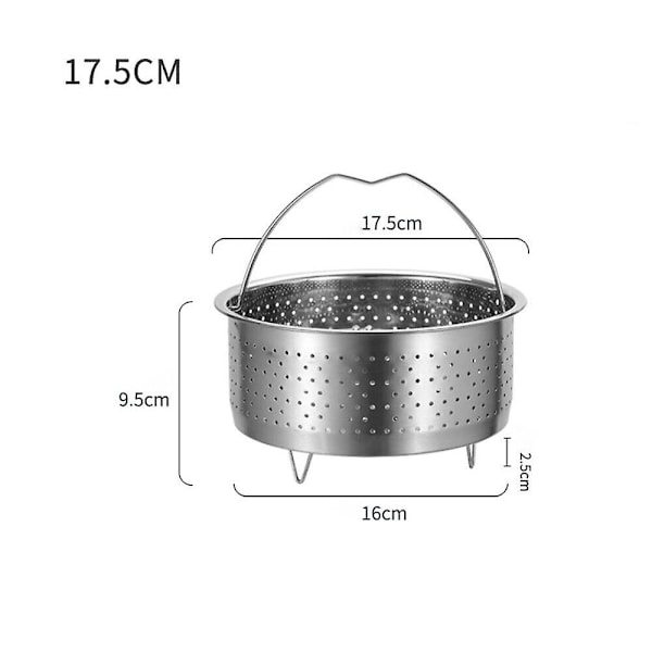 Tryckkokare Inbyggd Ångkokare Rostfritt Stål Korg Ris Ångkokare - Perfekt 13.8cm