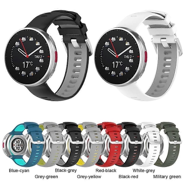 Silikonrem Kompatibel med Polar Vantage V2 Smartklokke Erstatningsarmbånd Armbåndsur Reim Kompatibel med-Perfet A2217