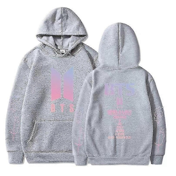 BTS Unisex Huppari Huppari Casual Cosplay Takki Yläosa V-Perfet grey XL