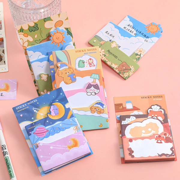 90 ark Kawaii Cartoon Bear Sticky Notepads Självhäftande M - Perfet A3