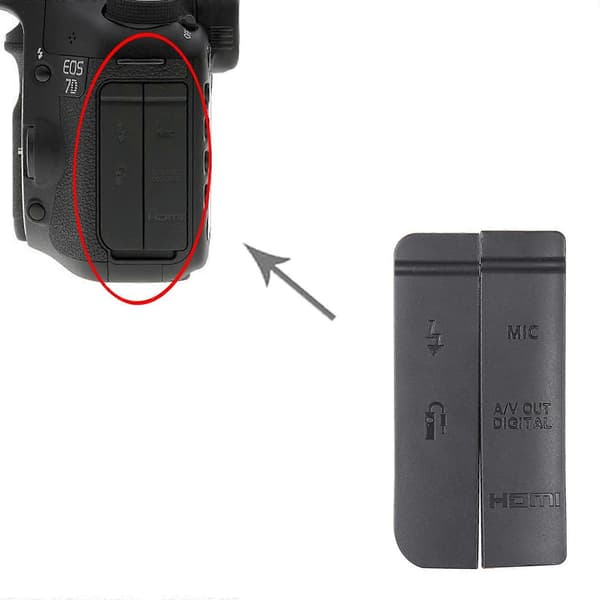Kompatibel med Canon EOS 7D USB-deksel - Perfekt