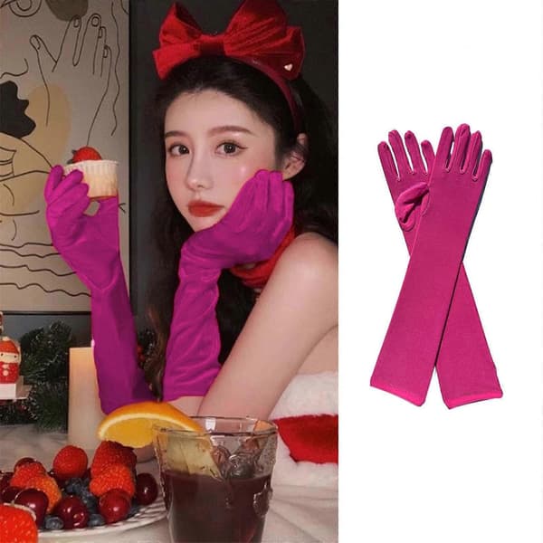 Långa Spandex Opera Handskar för Vuxna som Sträcker sig Över Armbågen - Perfekt WR