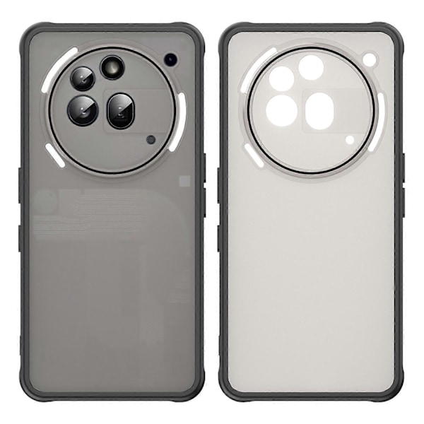 Kompatibelt med Nothing Phone (3a) Pro Skal Fallsäkert med Airbags Frostat Genomskinligt PC TPU Telefonskal - Pur-Perfet Black