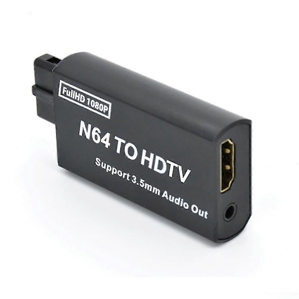 N64 til HDMI Konverter HD 1080P Spillekonsol N64 til HD TV Adapter Plug and Play Kompatibel med N64/SNES/NGC/SFC med 3.5mm Lydudgang-Perfet
