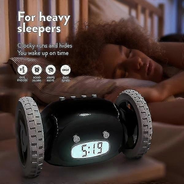 Rullande väckarklocka 2024 - extra hög för tunga sovare (Clockie Robo-Perfet