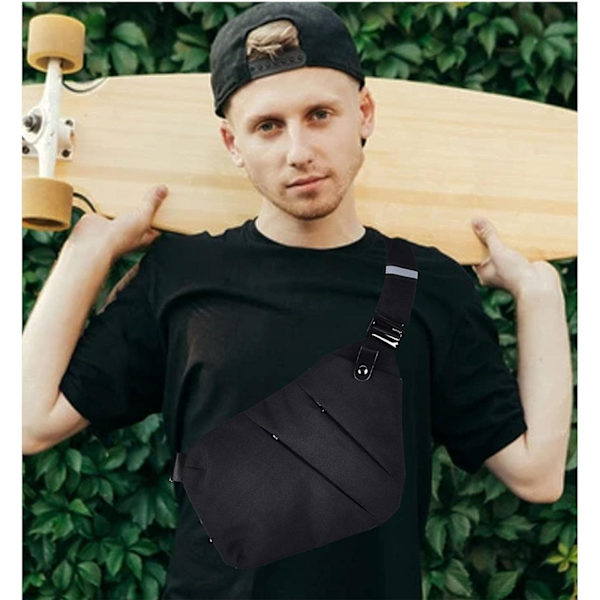 Multi Pocket Bröstväska Herr Stöldskydd axelväskor Herr Sling Crossbody axelväska Herr Liten för utomhusresor Vandring Jogging - Perfet