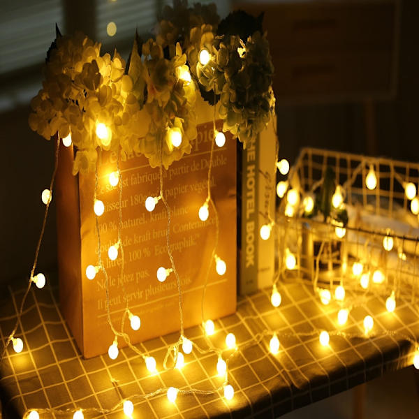 Farve LED String Lights 32,8 Ft lys med fjernbetjening - Perfet Warm White USB models  19.68ft 40 led