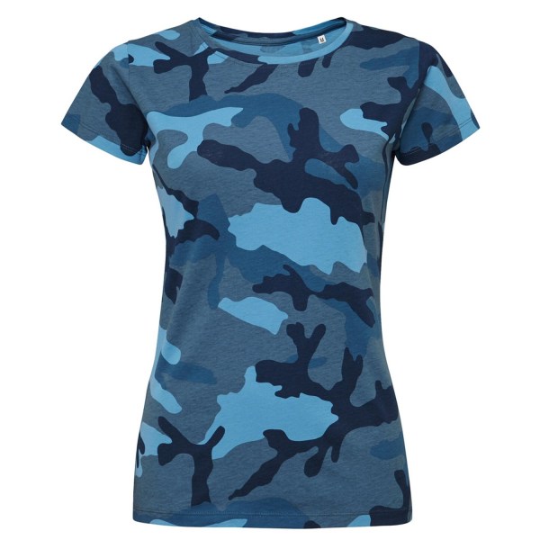 SOLS Naisten/Naisten Camo lyhythihainen T-paita Sininen Camo - Perfet Blue Camo XXL