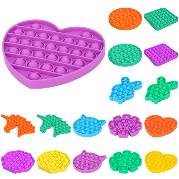 Pop It Fidget Toy-Flere farger Stress Sensory Kid Game - Perfet purple-flowers
