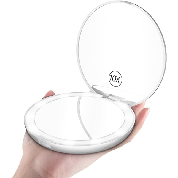 3,5 tommer oplyst kompakt spejl 10X forstørrelsesspejl - perfekt