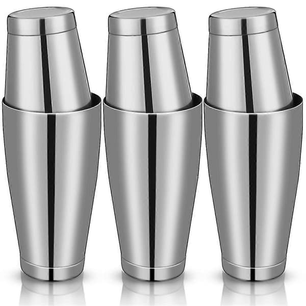 3 Sæt Cocktail Shakers Professionel Bar Shaker Boston Shaker Sæt Rustfrit Stål Martini Shaker Dryp-Perfekt