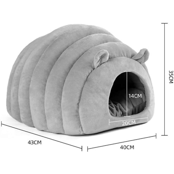 Kissan makuusänky Kannettava iso kissanpentu Igloo-sänky (purinharmaa) - täydellinen