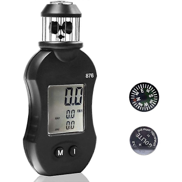 Digital Anemometer, Yf-876 Anemometer, för mätning av vindhastighet/temperatur, vindriktningsindikator - Perfekt