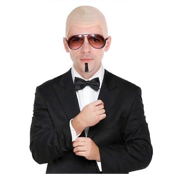 Mr Worldwide Kalju Kypärä & Aurinkolasit Setti, Julkkisikoni Naamiaisasu Pitbull Asustesarja - Täydellinen 3pcs