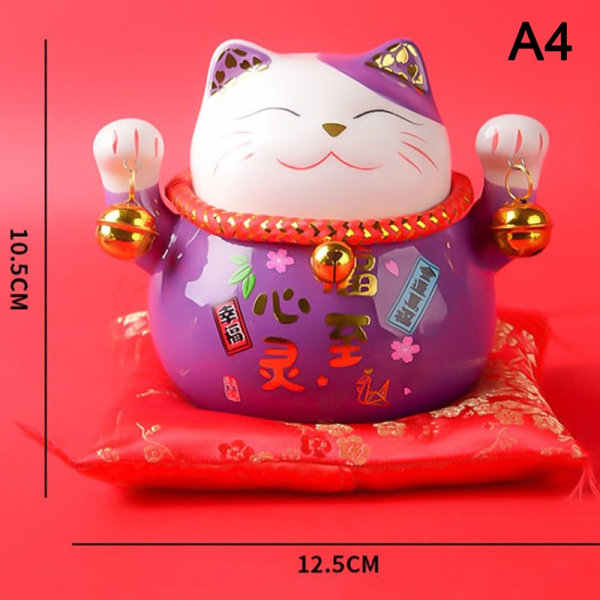 4,5 tuuman Maneki Neko Posliini Lucky Cat -sisustuskoristeet F - Perfet A4