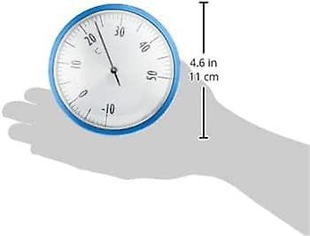 Analogt swimmingpooltermometer, 40.2005, egnet til swimmingpool og dam, rustfrit stål blå, (L)-Perfet