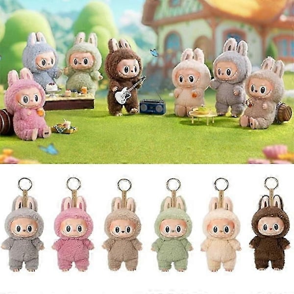 Ny Hot Sød Labubu 1:1 Replika The Monsters Blind Box Cardiac Macarone Kawai Gættepose Figur Model Nøglering Overraskelsesgave legetøj-Perfet A6 1pcs