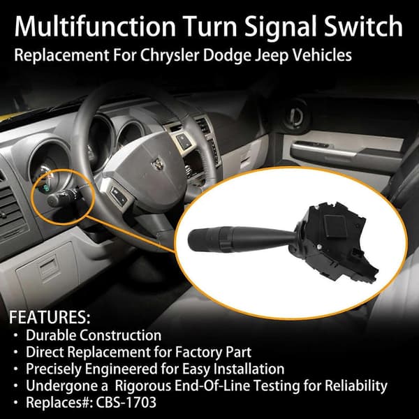 Blinklyslysbryter Kompatibel med Jeep, Chrysler, Dodge - OEM-erstatning 06-VT-Perfet