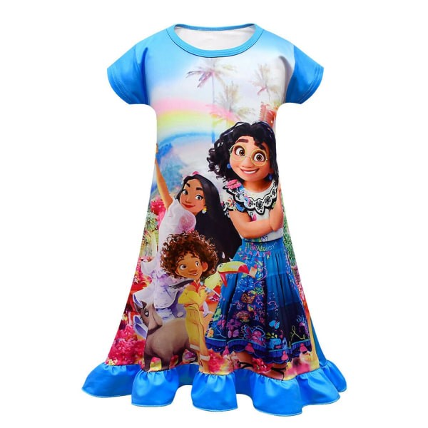 Encanto Girls Kids Söta lösa kortärmade nattlinnen sovkläder - Perfet blue 130cm