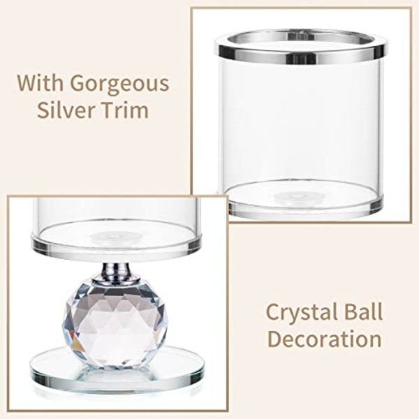 Kristallpelarljusstake, 2 ljusstakar i klarglas, modern - Perfet