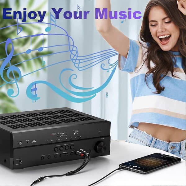 Kompatibel med Lightning til RCA-kabel Audio Aux Adapter 2-Mann Y Splitter-Perfekt