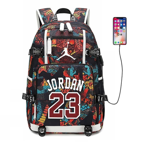 NBA Jordan bulls rygsæk ungdomsskoletaske basketball - Perfet red