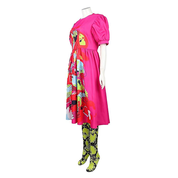 Kvinnors Film Weird Barbie Cosplay Dräkter Klänning och Strumpor Halloween Karneval Kostym Fancy Dress Up-Perfet 3XL