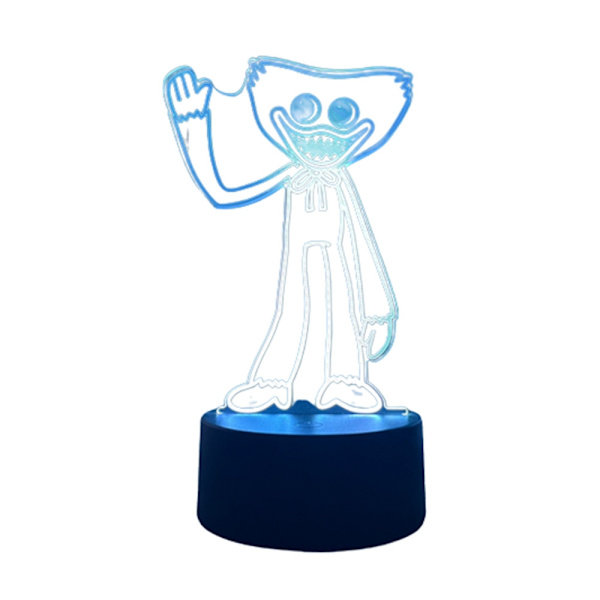 Poppy Playtimes 3D LED Huggy Wuggy Natlampe Model Decor Present - Perfet