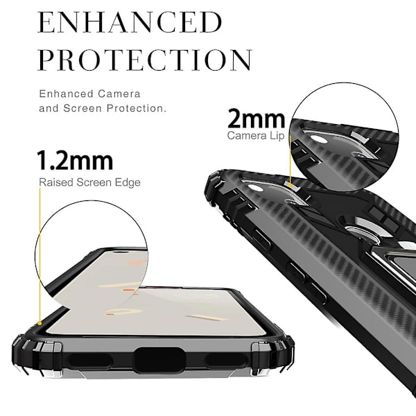 Kompatibel med Pixel 4a Skal - Perfekt Black