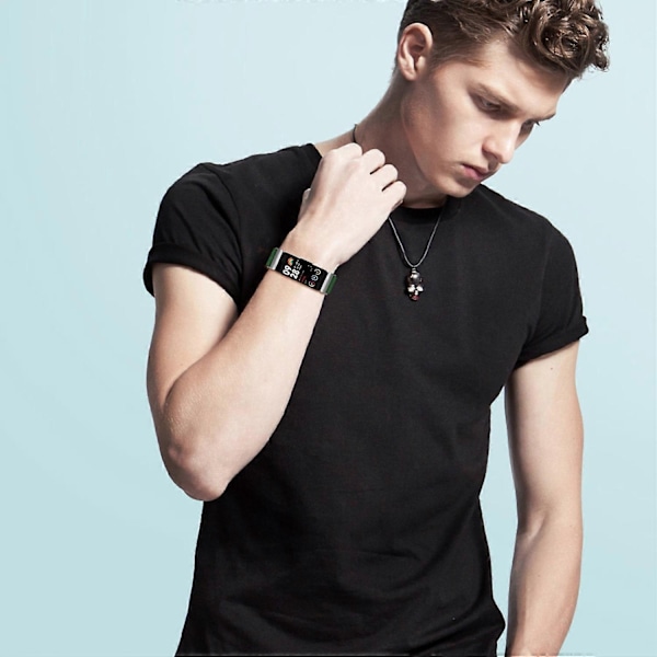 Tyyppi B Yhteensopiva Fitbit Inspire 2 Nylonpunotun Kellonrannekkeen Säädettävän Vaihtorannekkeen kanssa - Perfet Style C