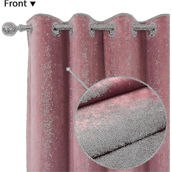 Luksuriøse termisk isolerede gardiner, tykke, solide, effektive mørklægningsgardiner - Perfekt Pink W 39x H 55 100cm*140cm