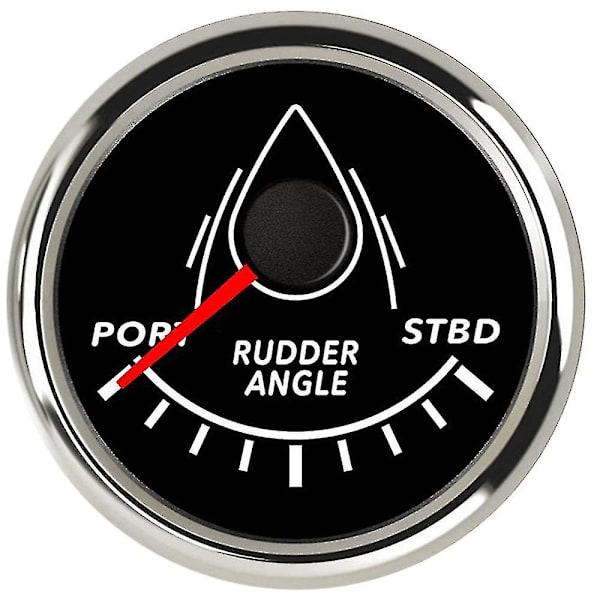 52mm Marin Rorposition Indicator Vandtæt Rød Baggrundsbelysning med 0-190 Ohm Ror-Parringssensor 12v/24vd til Marin Yacht-Perfet BS