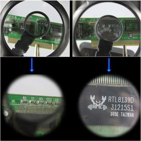 Welding Third Hand Station 5 LEDs Stand-Up Magnifier 2,5X/7,5X/10X Linsställ med klämma för svetsreparationsmodellering - Perfet