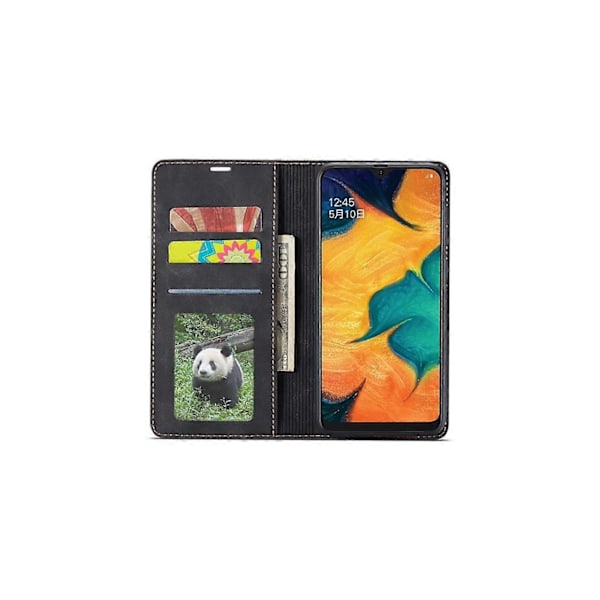 Yhteensopiva Samsung Galaxy A40 -kotelon kanssa, Premium PU-nahkakansi TPU-puskurilla, korttipidikkeellä, jalustalla, piilotetulla magneettisella iskunkestävällä läppäsuojalla Black
