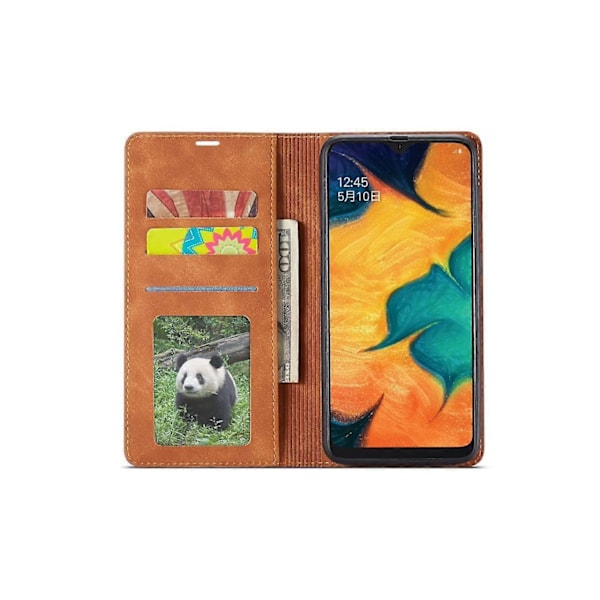 Yhteensopiva Samsung Galaxy A40 -kotelon kanssa, Premium PU-nahkakansi TPU-puskurilla, korttipidikkeellä, jalustalla, piilotetulla magneettisella iskunkestävällä läppäsuojalla Brown