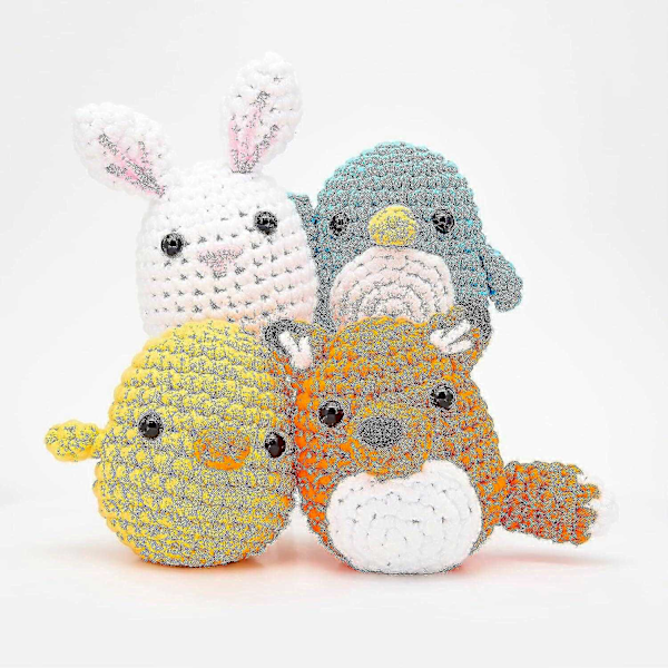 Virkningskit för Nybörjare DIY Virkad Gosedjurskit Nybörjar Virkningskit -q-Perfet rabbit